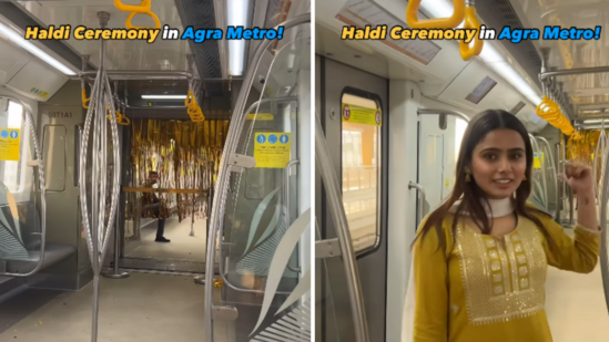 Viral Video Confuses Haldi Ceremony with Basant Panchami Party in Agra Metro